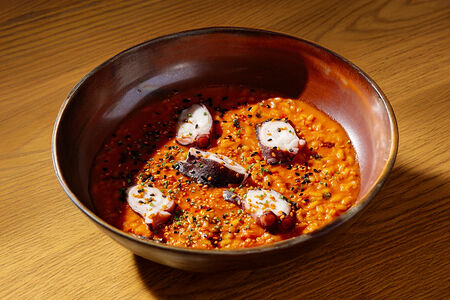 Ризотто кимчи с осьминогом