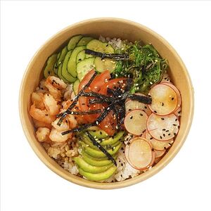 Поке авокадо креветки