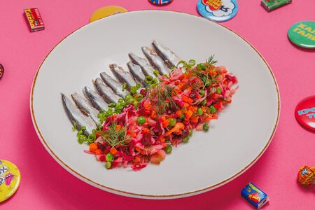 Винегрет с анчоусами