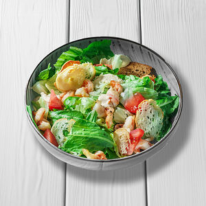 Цезарь с тигровыми креветками