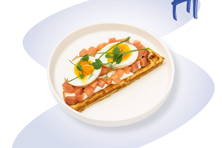 Венская вафля цукини с лососем