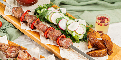 Шампури с кавказским шашлыком