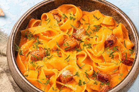 Паста с морским гребешком