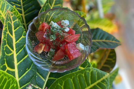 Салат овощной с брынзой