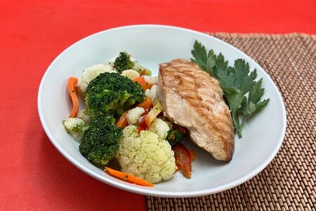 Курочка гриль с овощами