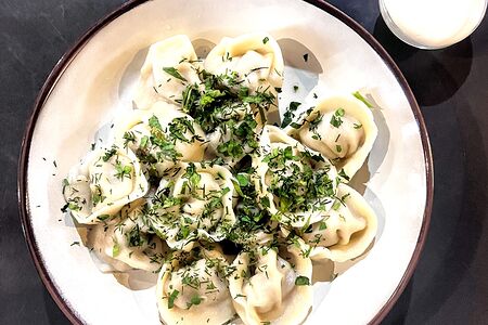 Пельмени собственного производства с говядиной и свининой