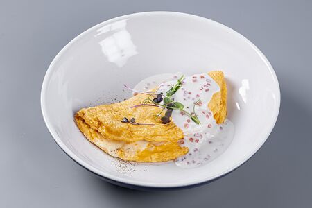 Запеченный омлет с креветками 