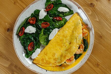 Омлет с креветками