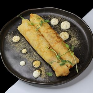 Блины с курицей и грибами