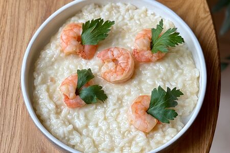 Сливочное ризотто с креветкой 
