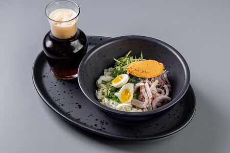 Окрошка с курицей на квасе