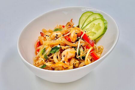 Лапша с креветками