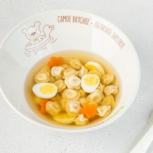 Суп с мини-пельмешками из свинины и говядины