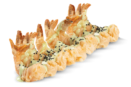 Креветки в темпуре с соусом Васаби 9шт