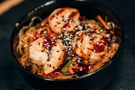 Фунчоза с креветками