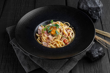 Карбонара с копченым беконом