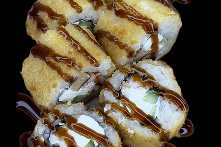 Жареный ролл с креветками