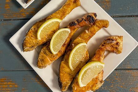 Семга на мангале