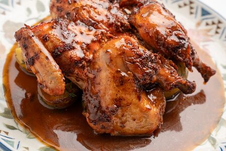 Цыпленок Дьяболо с картофелем бейби