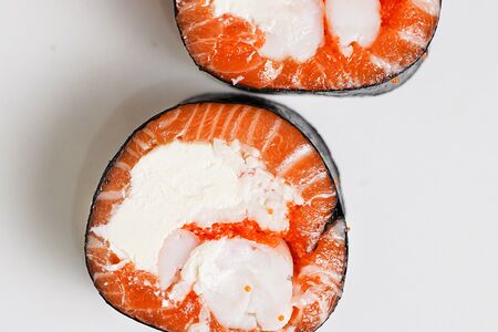 Ролл без риса с креветкой и лососем