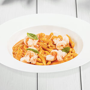 Казаречче с креветками фарфалле