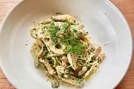 Тальятеле с вешенками и цыпленком