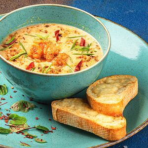 Чаудер с копчёной креветкой