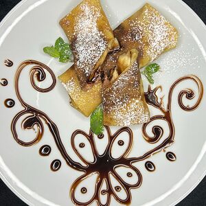 Блинчики с бананом и шоколадом