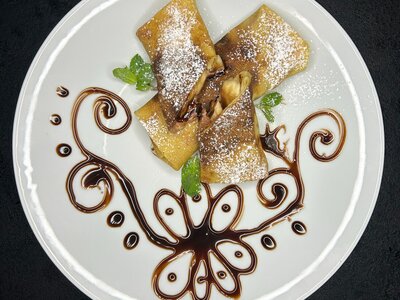 Блинчики с бананом и шоколадом