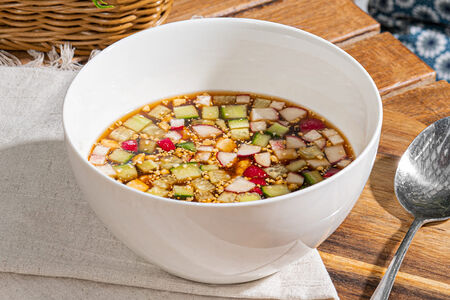 Окрошка с ветчиной