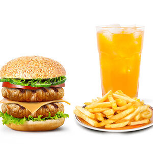 Двойной чикен чизбургер комбо