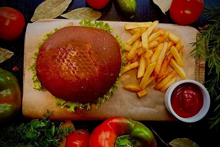 Бургер с ветчиной