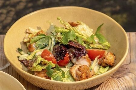 Салат с цыпленком и имбирной заправкой