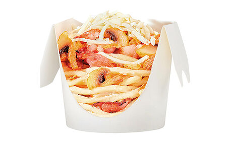 Вок с беконом в сливочном соусе