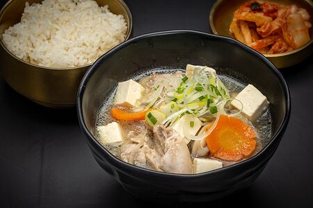 Суп с курицей и тофу 