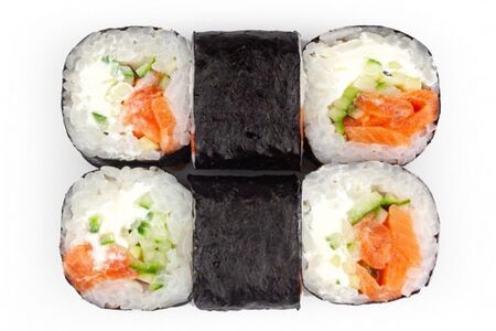 Лосось и огурец