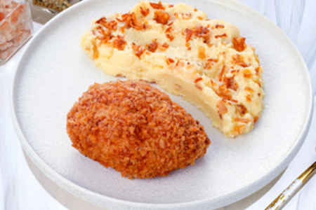 Котлета по-киевски с грибами и пюре