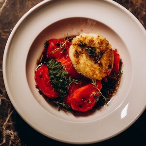 Салат с запеченными томатами