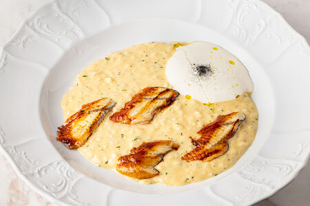 Ризотто с копченым угрем