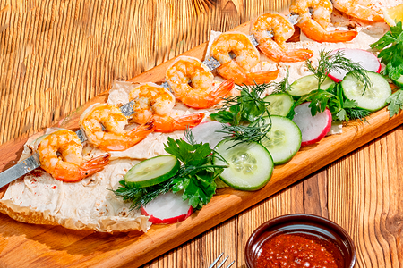 Шашлык из креветок