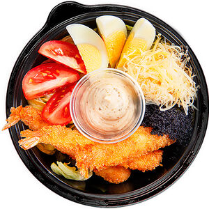 Цезарь с креветкой темпура