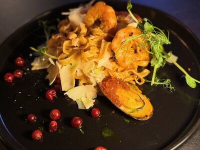 Феттуччине с морепродуктами