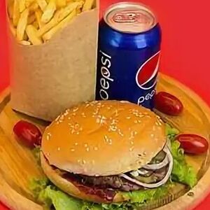 Бургер классический, Pepsi и картошка фри