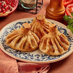 Хинкали по-тбилисски жареные с бараниной