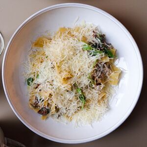 Папарделле с вешенками