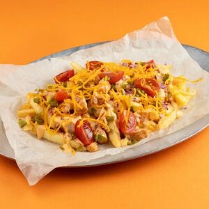 Картофель фри с курицей кимчи