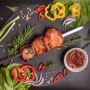 Шашлык из cвинoго окорока
