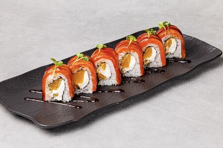 Ролл опалённая Филадельфия с апельсином