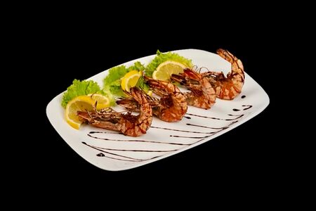 Тигровые креветки в коньяке