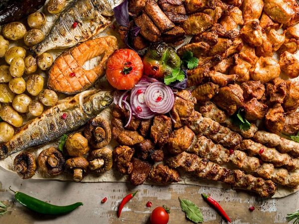 Шаурма шашлык на углях